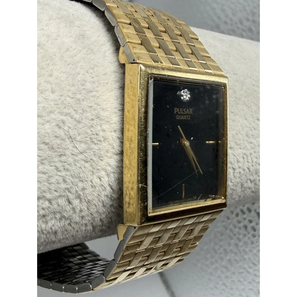 Pulsar V321-5210 New Battery Vintage Mens Tank‎ Watch 25MM 7.5